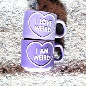 I Love Weird, I'm With Weird Stackable Mugs